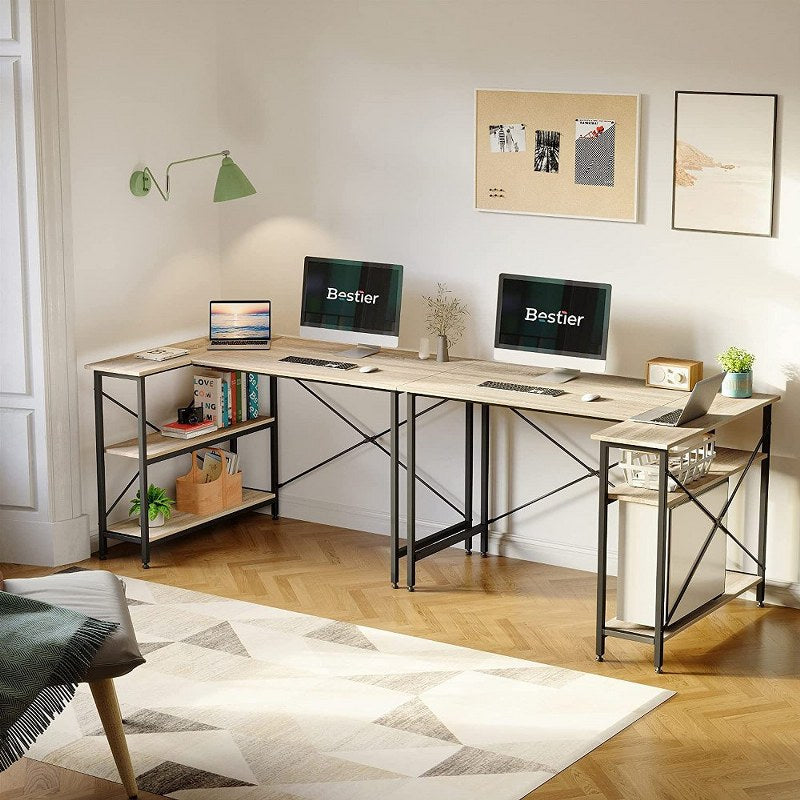 Office Desk with Shelves 120 cm Reversible Corner