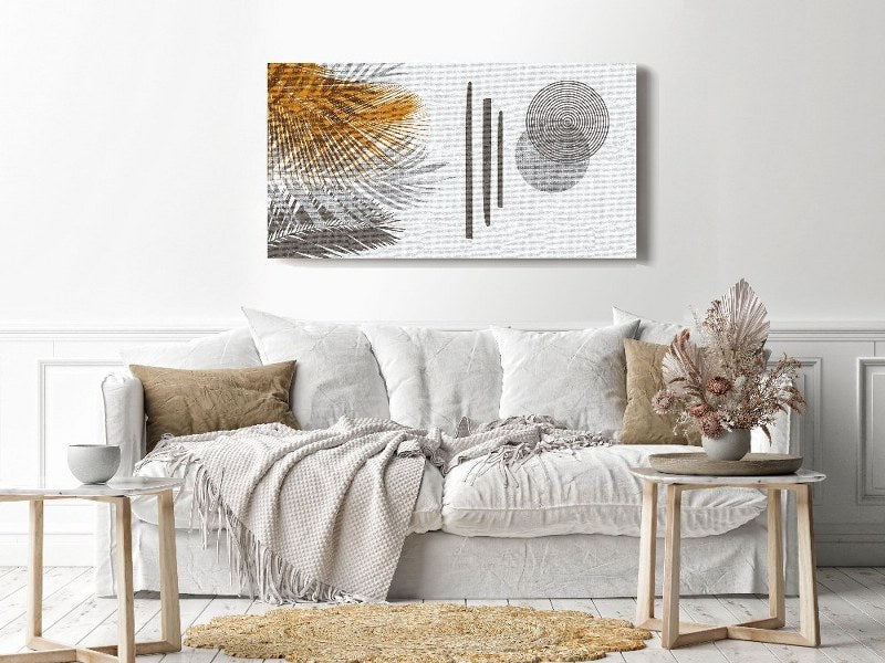 Canvas Wall Art, Abstract Portrait of Botanical Foliage line cm