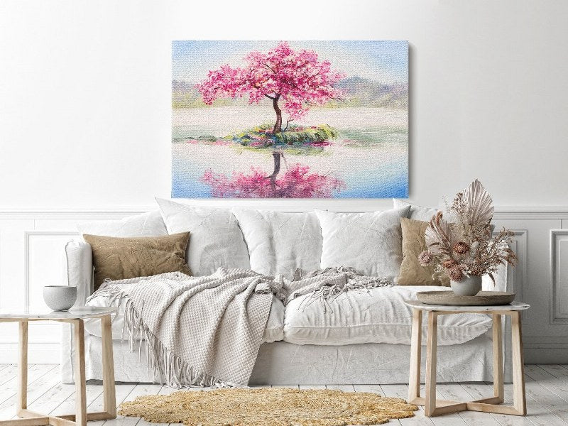 Canvas Wall Art, Abstract Portrait of oriental cherry tree cm