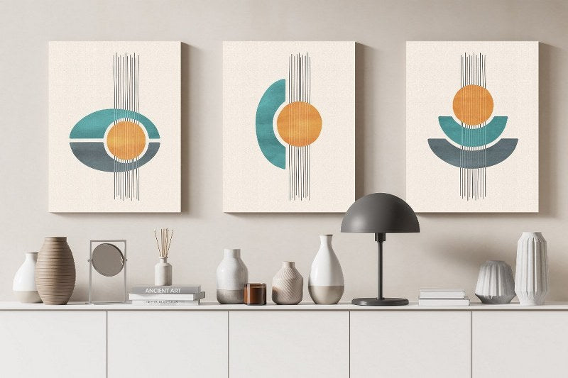 set of Canvas Wall Art, Abstract Portrait of creative minimalist compositions cm