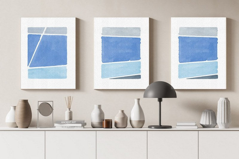 set of Canvas Wall Art, Abstract Portrait of Hand Painted Illustrations cm