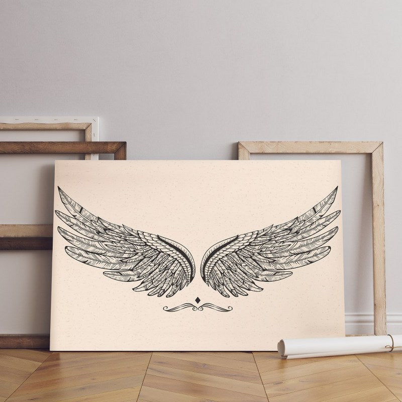 home gallery Classical Vintage Wings Printed Canvas wall art cm