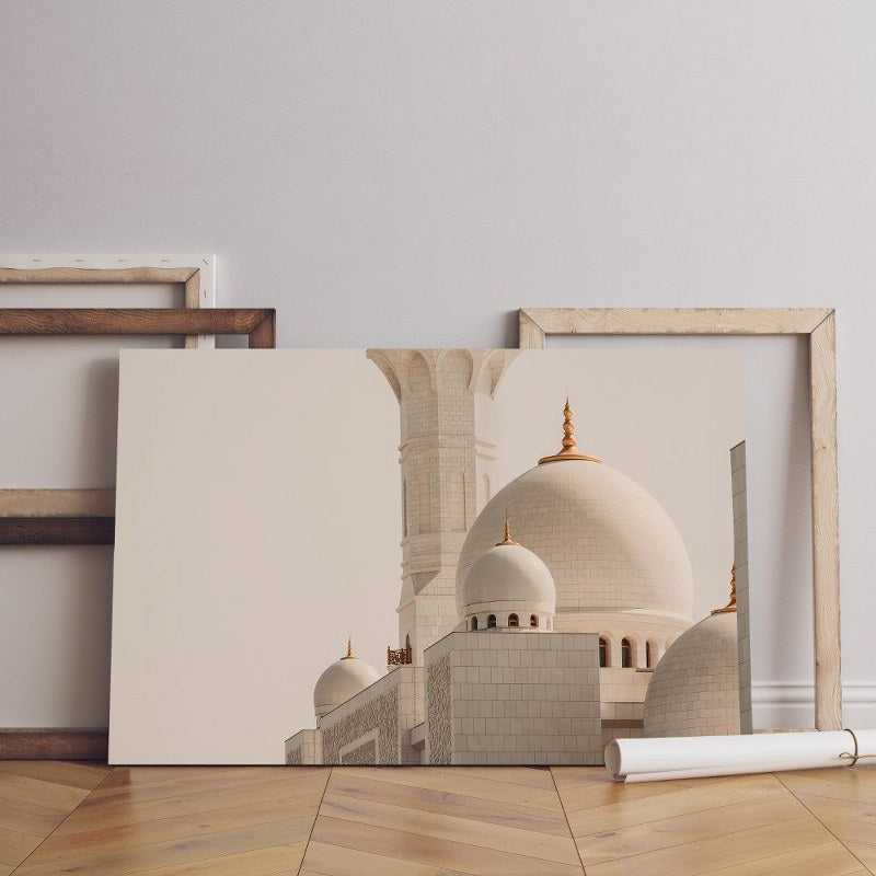 home gallery sheikh zayed grand mosque is biggest 3 domes mosque is located uae abu dhabi one world largest mosques minaret view Printed Canvas wall art cm