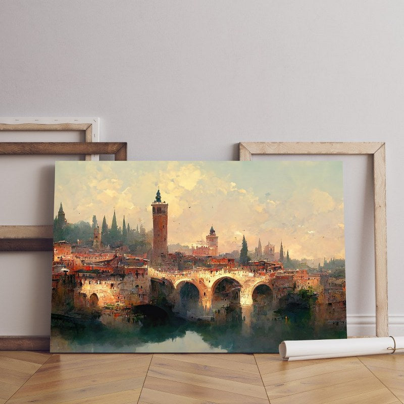 home gallery verona city landscape verona painting Printed Canvas wall art cm