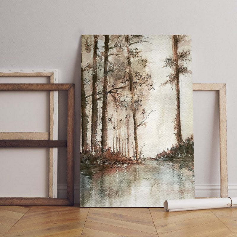 Home Gallery landscape hand drawing watercolor Printed canvas wall art cm