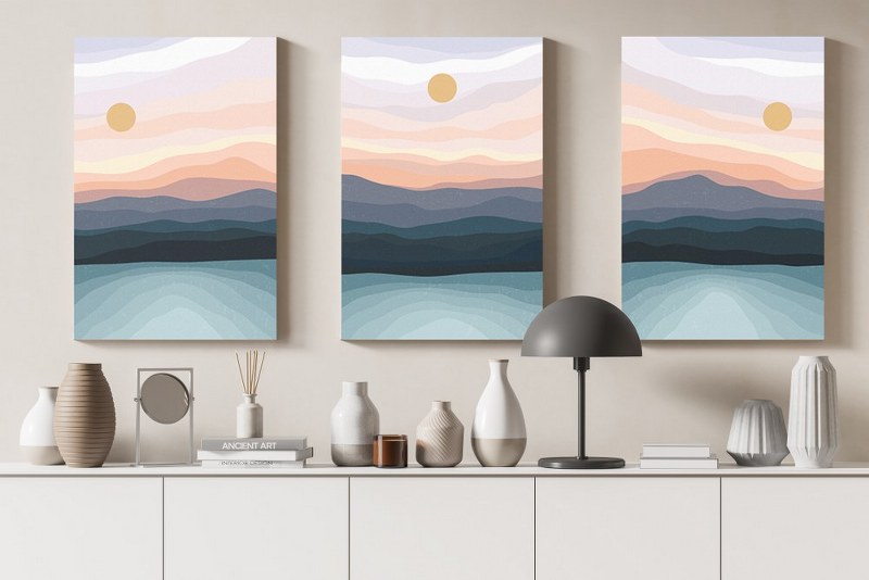 set of Home Gallery set three beautiful contemporary Printed canvas wall art cm