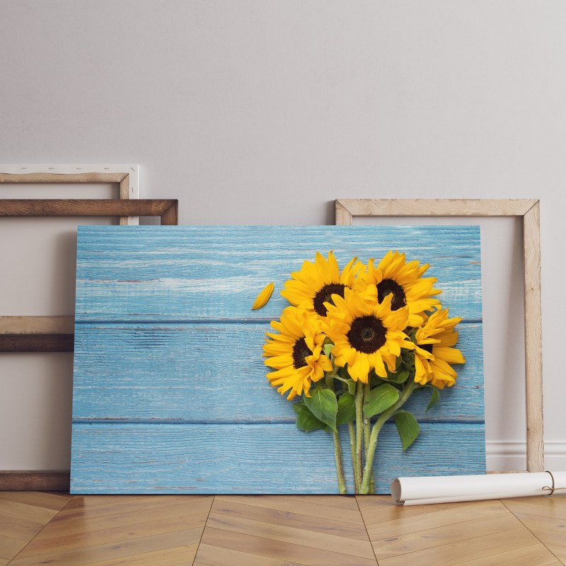 Home Gallery top view sunflowers frame Printed canvas wall art cm