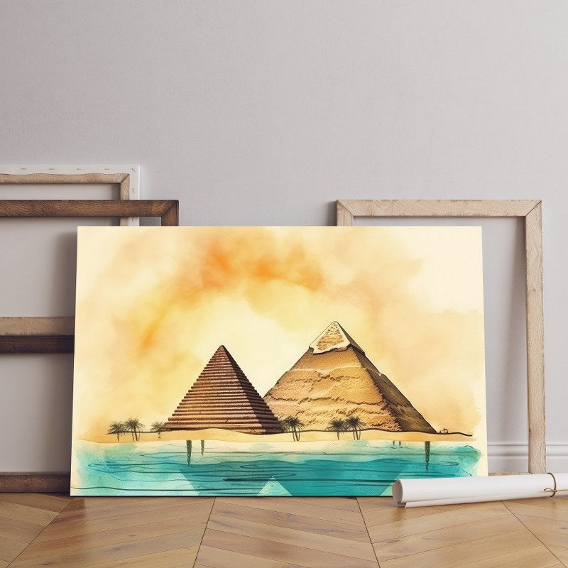 Home Gallery watercolor illustration pyramids egypt Printed canvas wall art cm