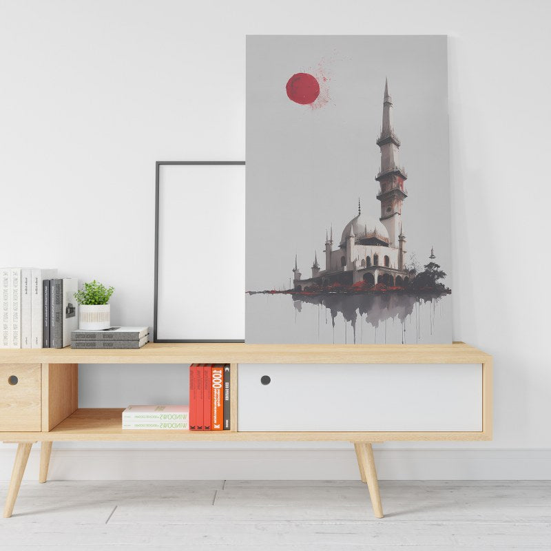 Islamic Wall Art Masjid and Sunset Minimalist Printed canvas wall art