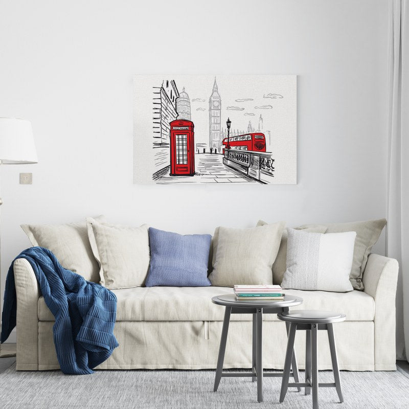 Tower of the Palace of Westminsterwith London streets Printed canvas wall art cm