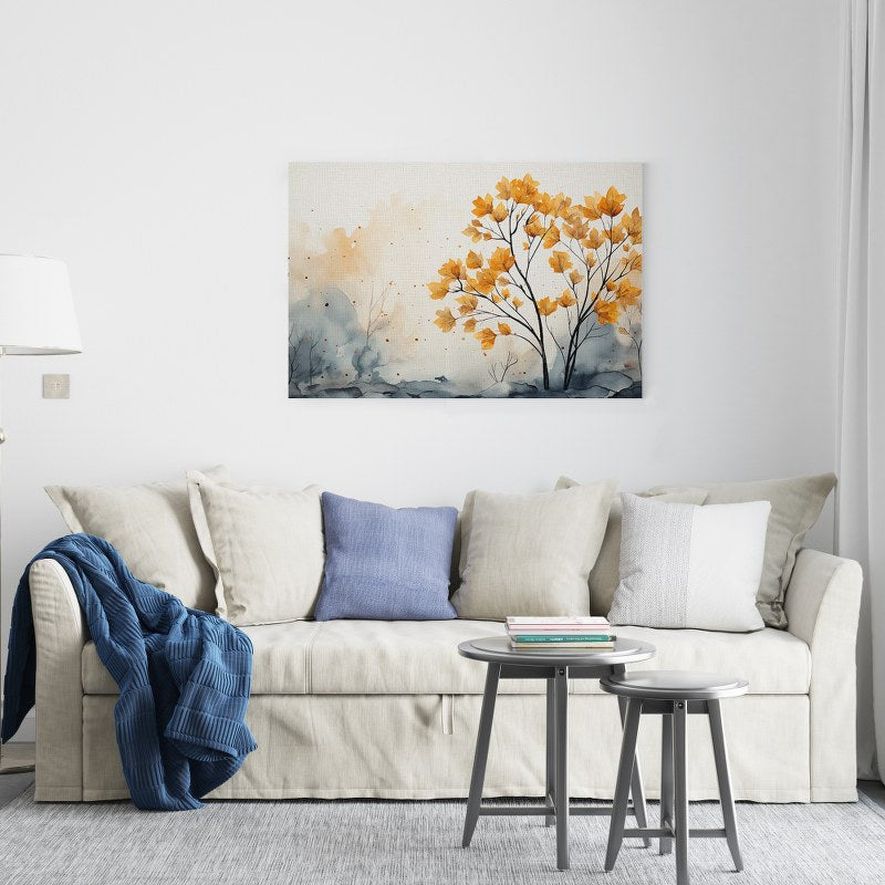 Tree leaves in the autumn season printed canvas wall art cm