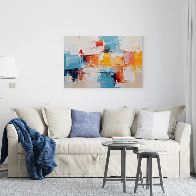 Abstract art detail of acrylic painting showing color texture background