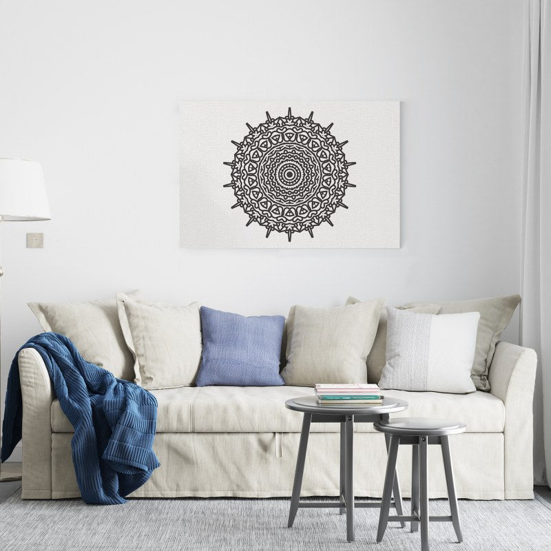 Black Mandala Prints Printed Canvas wall art