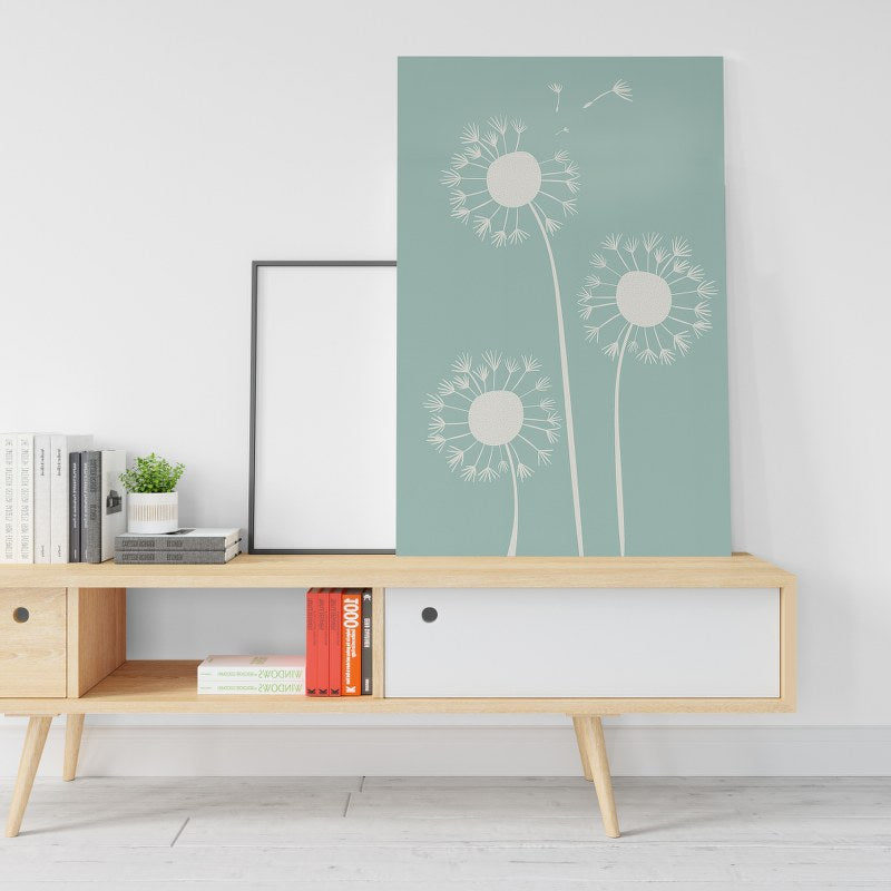 White Dandelion Plant Printed Canvas wall art