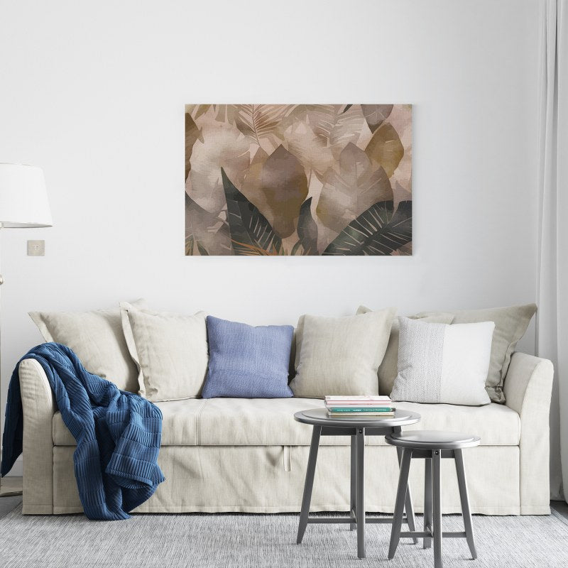 Seamless pattern with watercolor leaves Printed canvas wall art