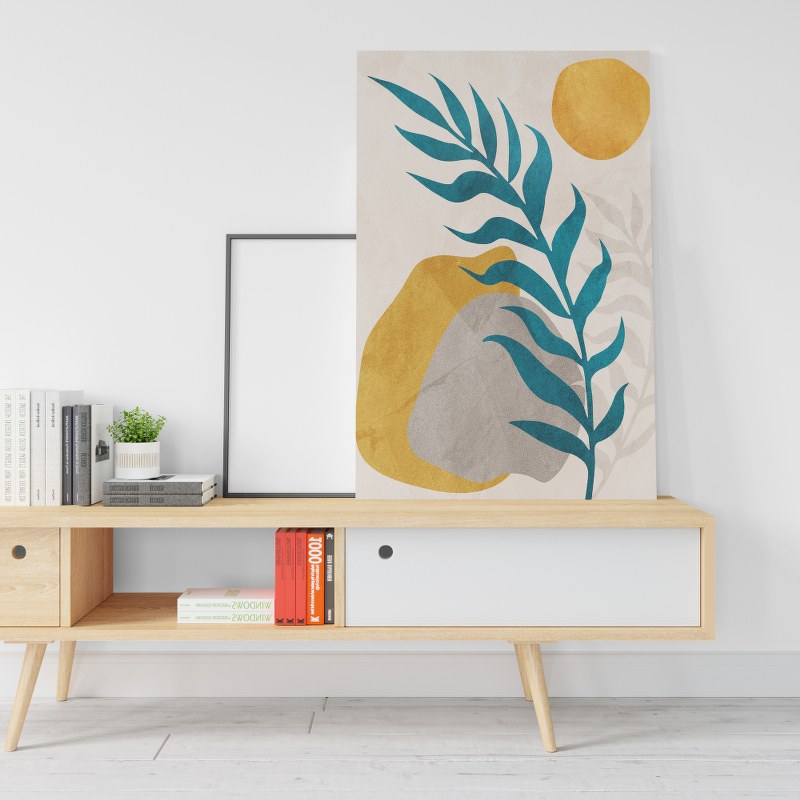 Abstract botanical leafs Printed canvas wall art