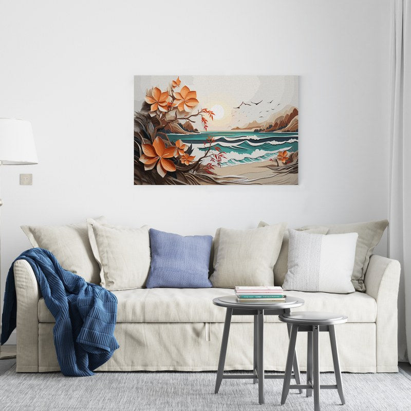 Tropical Paradise Landscape Printed Canvas wall art