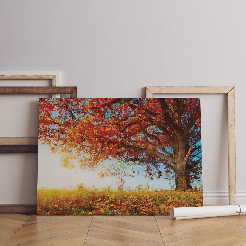 Wild Orange Flowers Floral Canvas Art Print