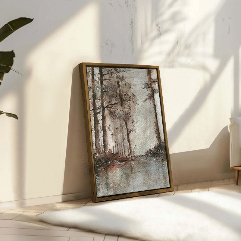 Landscape hand drawing watercolor framed wall art