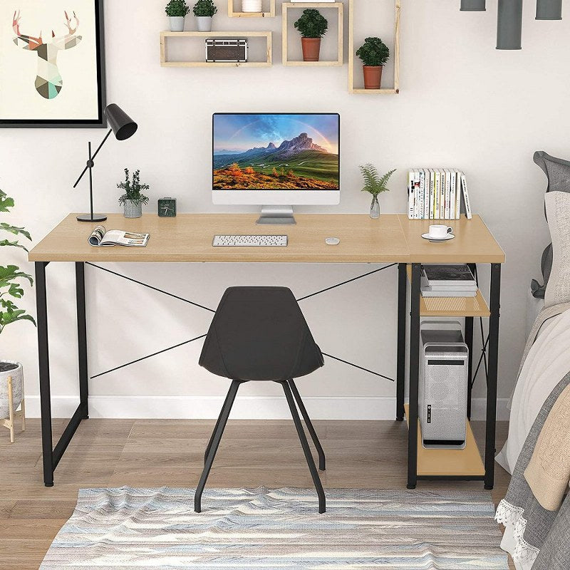 Office Desk Modern Style Black with Shelves 120 cm