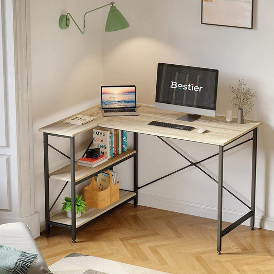 Office Desk with Shelves 120 cm Reversible Corner