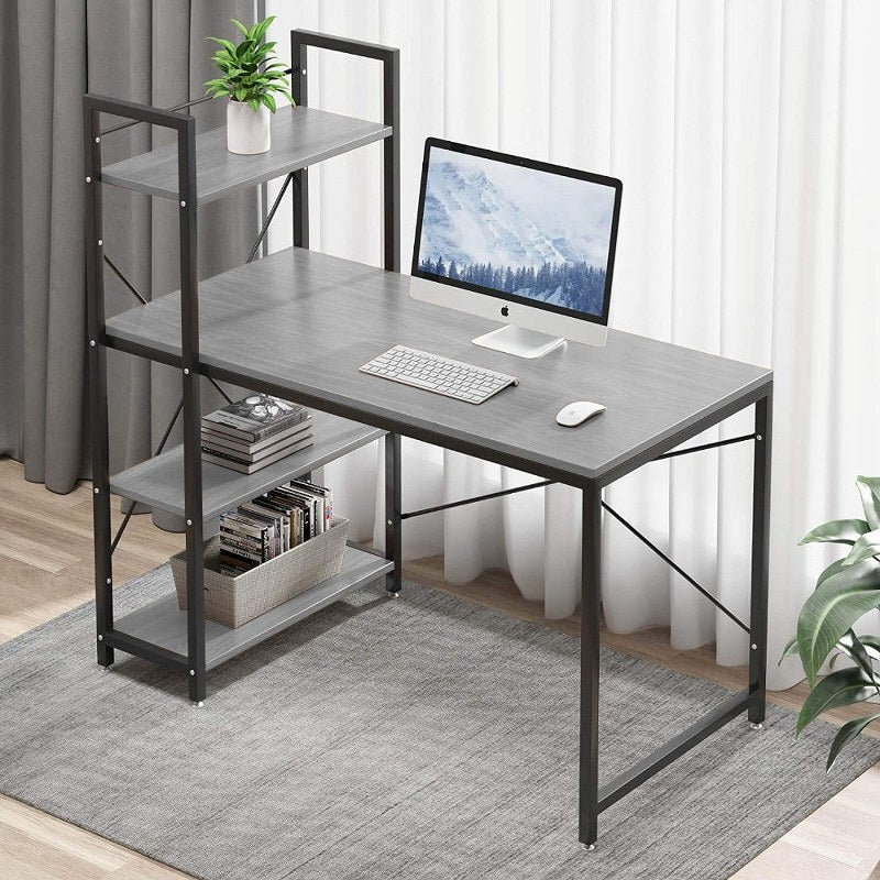 Computer Desk 120 cm with 4 Storage Shelves