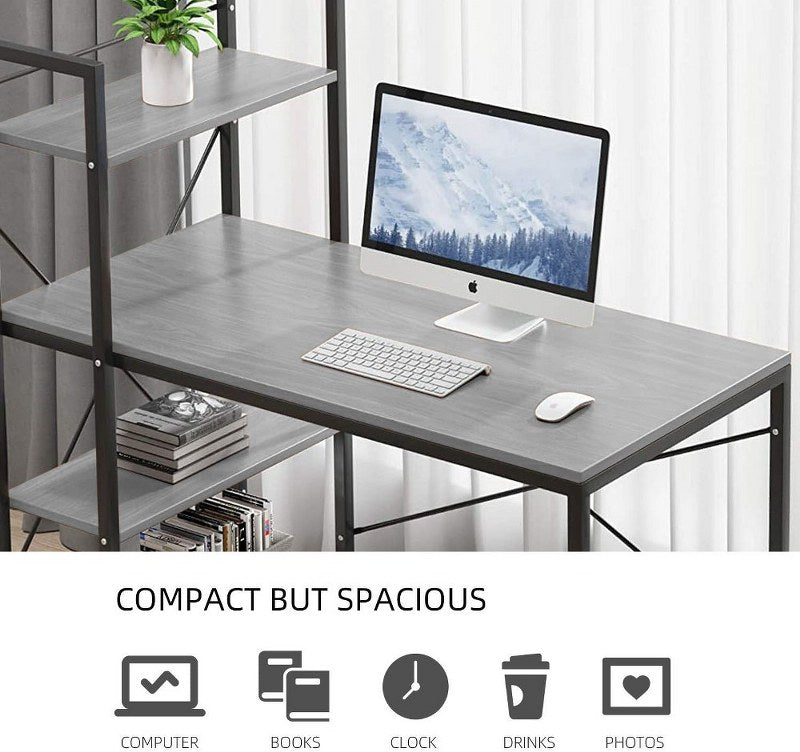 Computer Desk 120 cm with 4 Storage Shelves