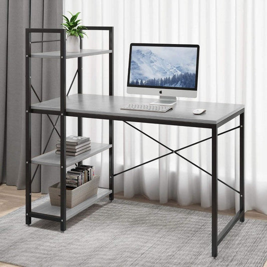Computer Desk 120 cm with 4 Storage Shelves