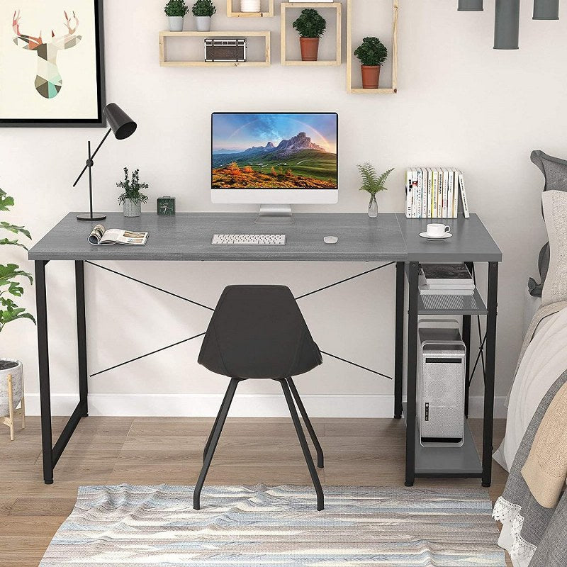 Office Desk Modern Style Black with Shelves 120 cm