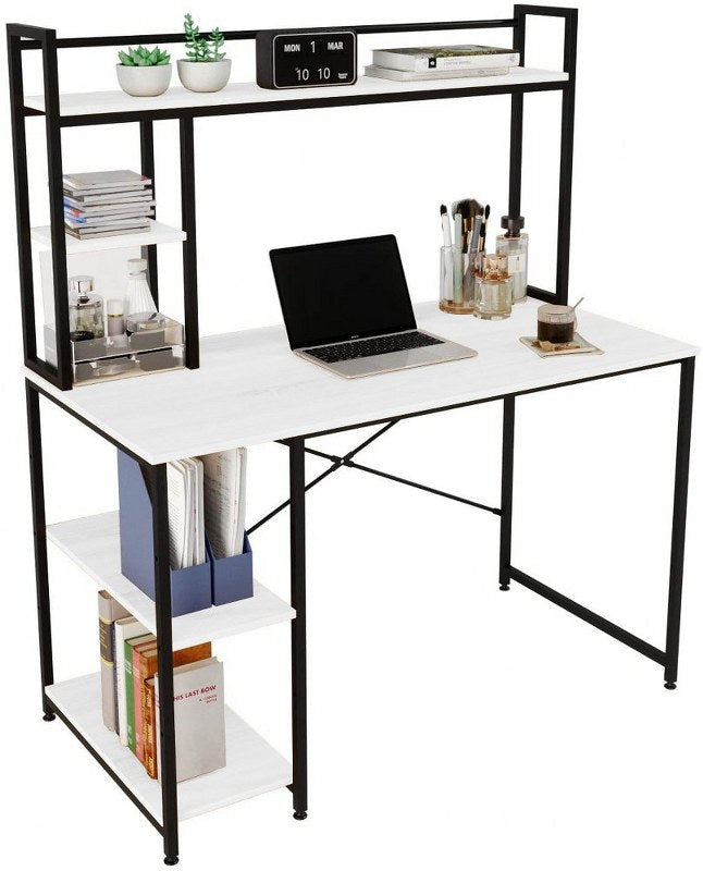 Computer Desk 120 cm with Hutch and Storage Shelves