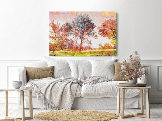 Canvas Wall Art, Abstract Portrait of Vintage Trees Scenic  cm