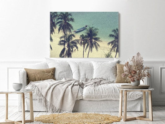 Canvas Wall Art, Abstract Portrait of boat on the beach  cm