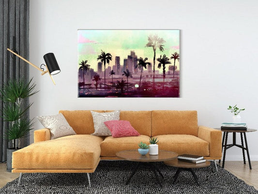 Canvas Wall Art, Abstract Portrait of palm trees in Los Angeles  cm