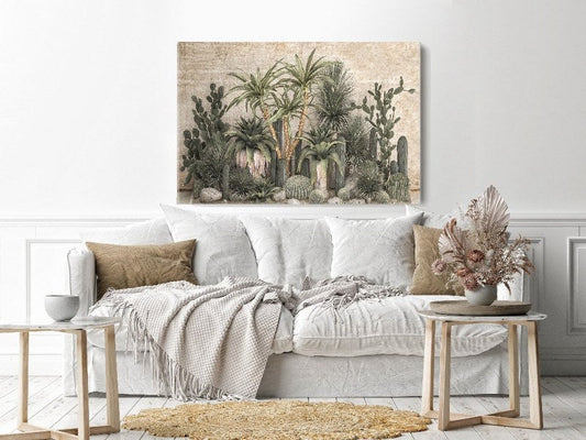 Canvas Wall Art, Abstract Portrait of thickets of tropical desert plants  cm