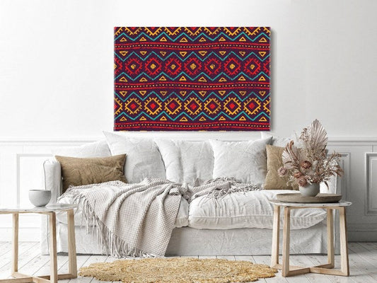 Canvas Wall Art, Abstract Portrait of Bohemian style tribal pattern  cm