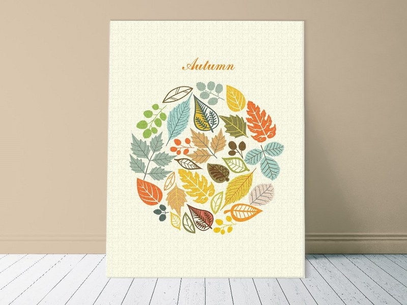 Canvas Wall Art, Abstract Portrait of autumn leaf background