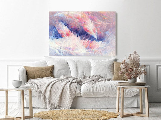 Canvas Wall Art, Abstract Portrait of painting of bird feathers