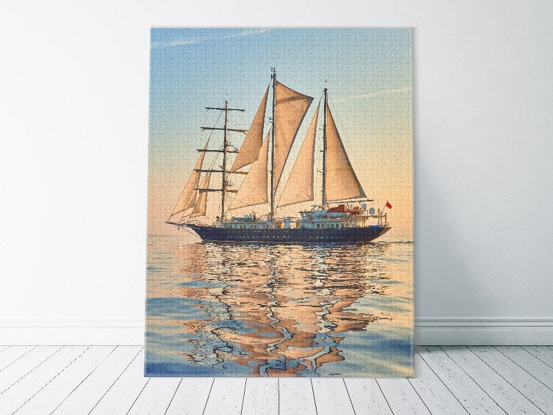 Canvas Wall Art, Abstract Portrait of Sailing ship race. Cruises and yachting