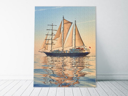 Canvas Wall Art, Abstract Portrait of Sailing ship race. Cruises and yachting
