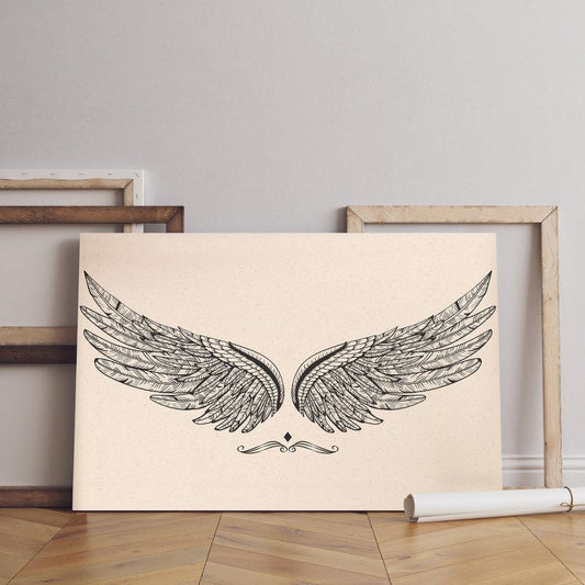 home gallery Classical Vintage Wings Printed Canvas wall art   cm