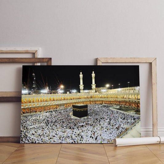 home gallery makkah kaaba hajj muslims Printed Canvas wall art   cm