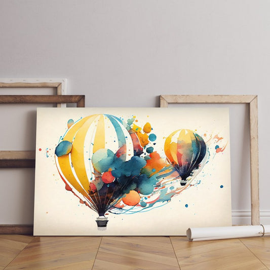 home gallery watercolor balloons abstract art air balloons Printed Canvas wall art   cm