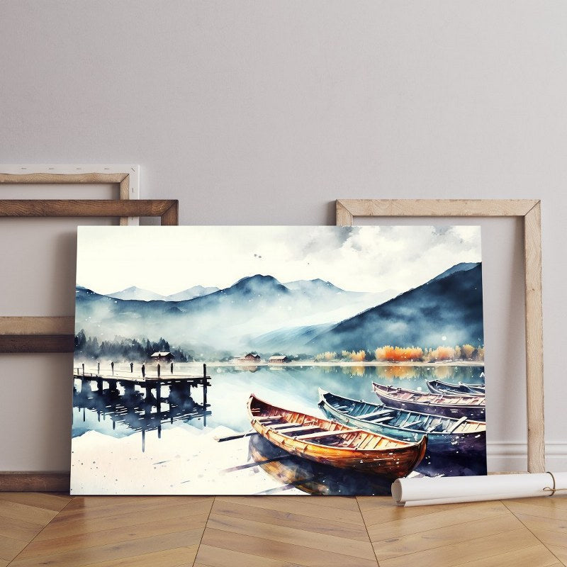 home gallery digital-watercolor-painting-panorama-landscape Printed canvas wall art   cm