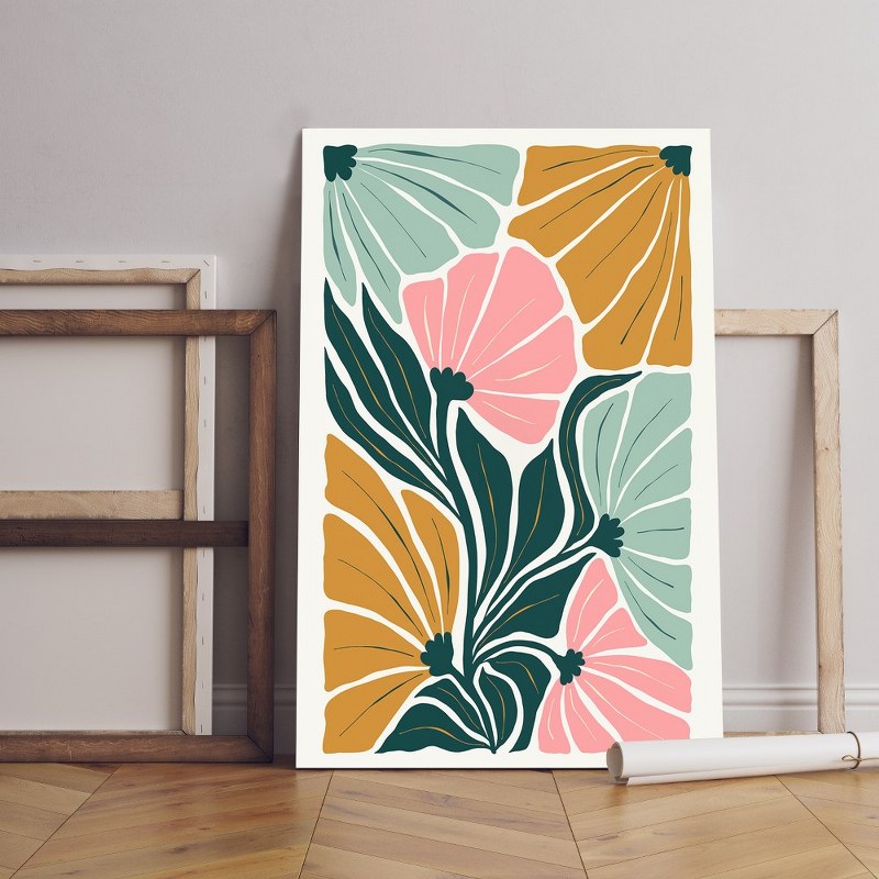 Home Gallery abstract floral poster Printed canvas wall art   cm