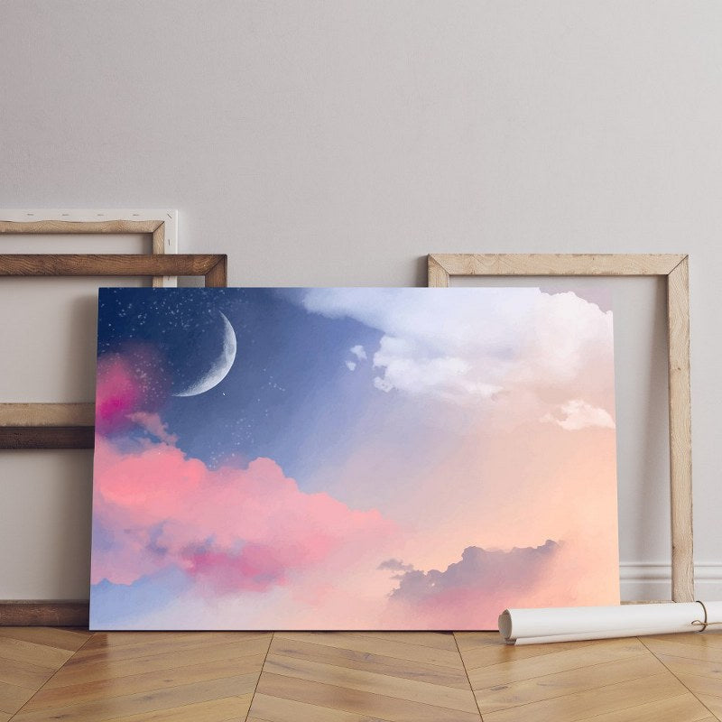 Home Gallery hand painted watercolor pastel sky Printed canvas wall art   cm