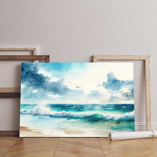Home Gallery illustration sea watercolor Printed canvas wall art   cm