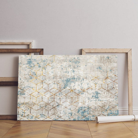 Home Gallery simple abstract line art pattern retro carpet Printed canvas wall art   cm