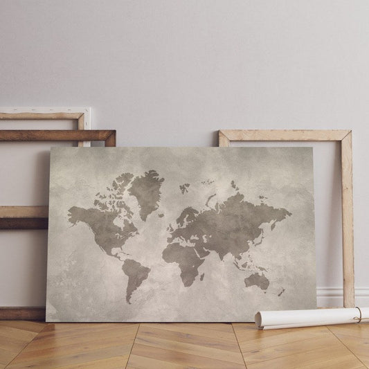 Home Gallery world map isolated concrete Printed canvas wall art   cm