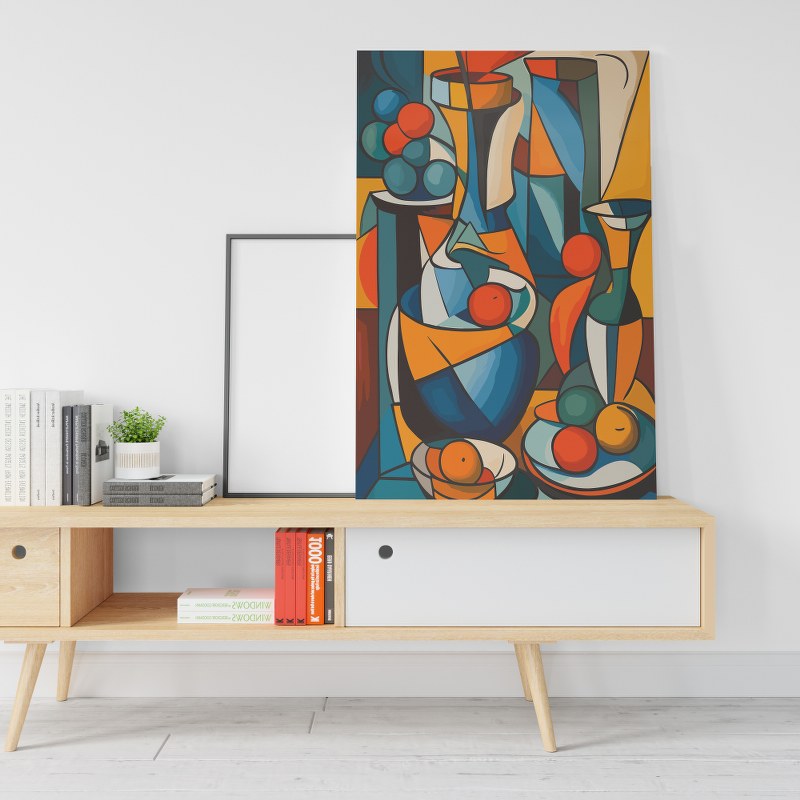 Mediterranean Fruit Cocktail plates and bottles Printed canvas wall art