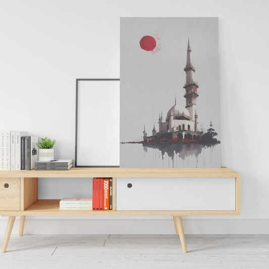 Islamic Wall Art Masjid and Sunset Minimalist Printed canvas wall art